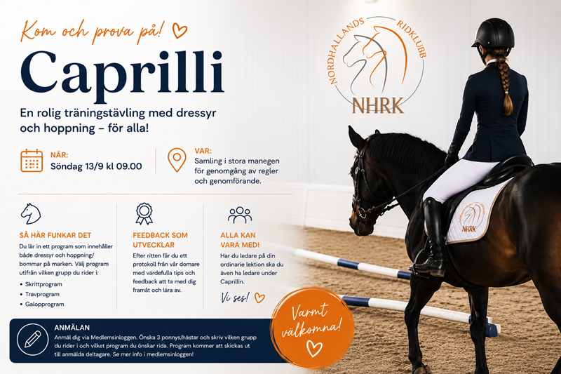 Prova på Caprilli – en rolig träningstävling för alla!